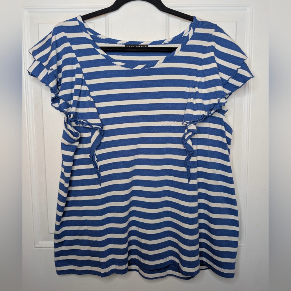 Lane Bryant Blue and White Striped Top